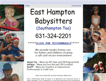Tablet Screenshot of easthamptonbabysitters.com